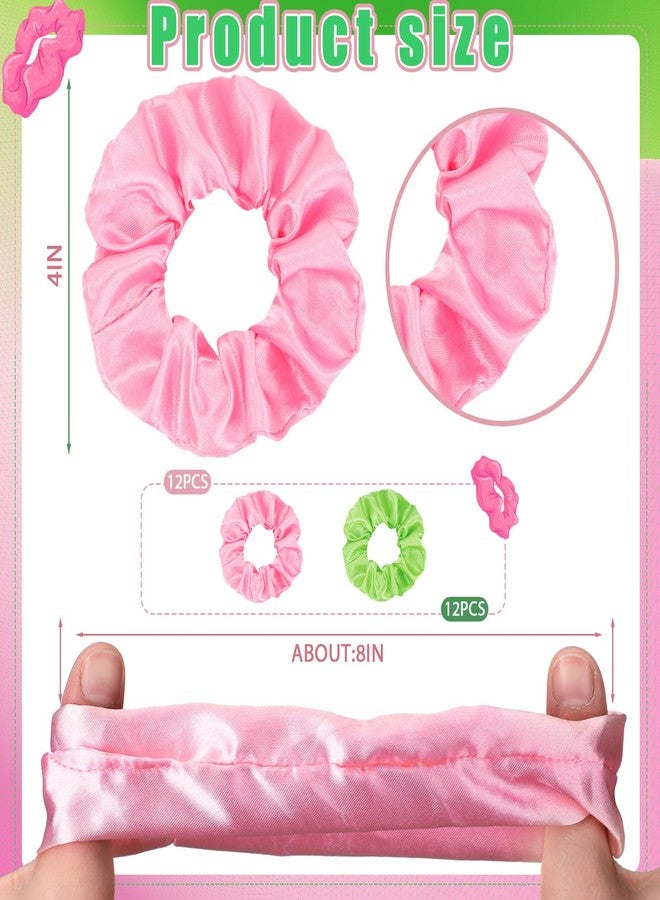 Knitgrip 24 Pcs Pink and Green Hair Scrunchies Witch and Princess Wizard Party Favors Witch Hair Accessories Pink Green Party Favors for Wizard Movie Fan Women Friendship Gifts(Elegant Style) - Image 2